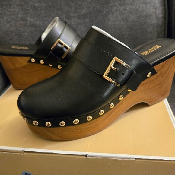 Michael Kors Rye Studded Black Clogs - Picture 3 of 5